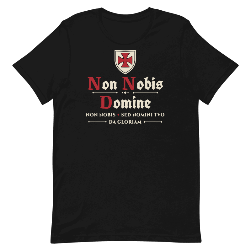 Non Nobis Domine T-Shirt – Templar Verse in Blackletter