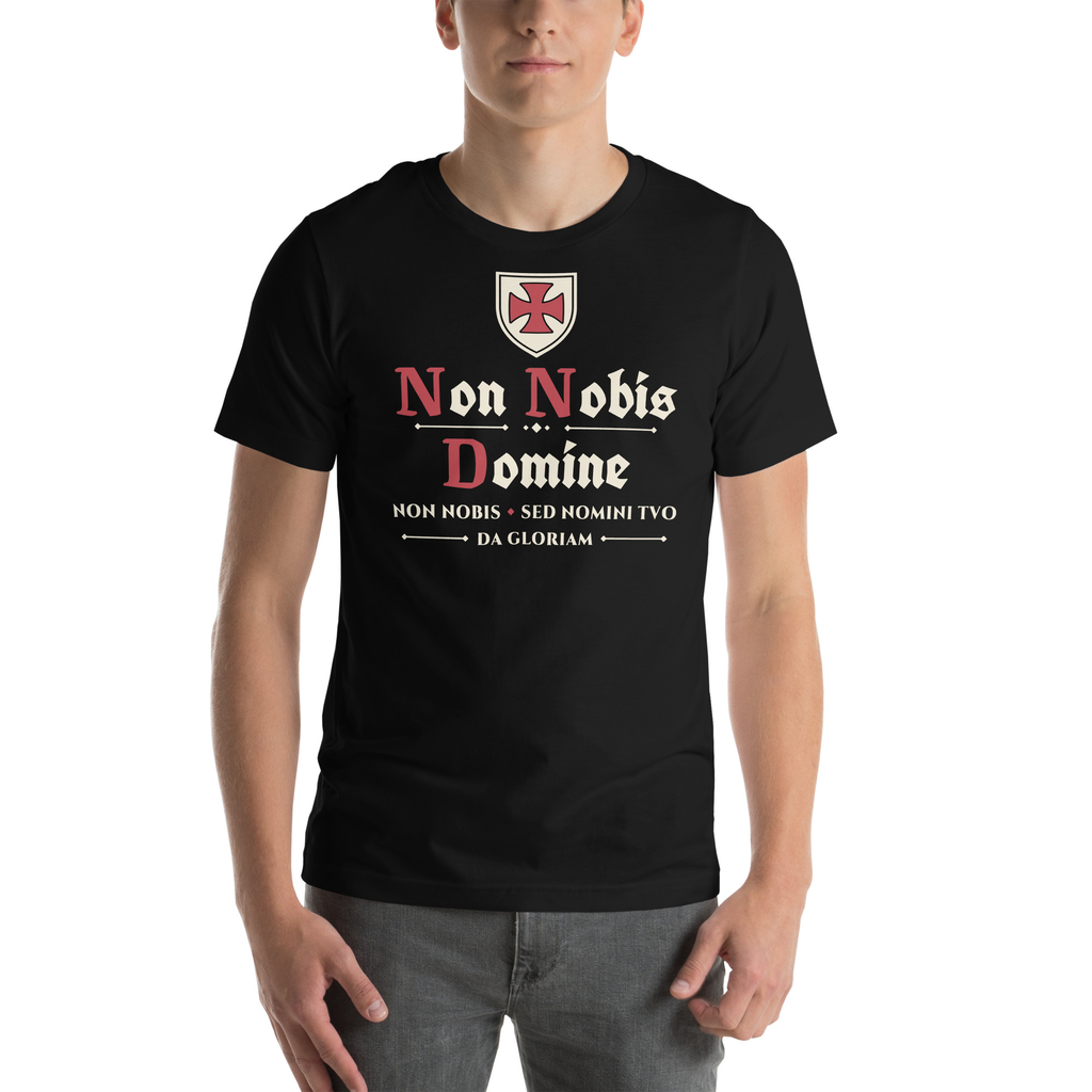 Non Nobis Domine T-Shirt – Templar Verse in Blackletter